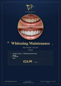 Whitening Maintenance membership plan poster - £24.99/mo